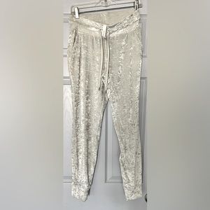 Lululemon Silver Crushed Velvet Joggers